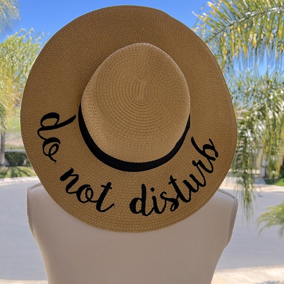 C.C Accessories - C.C Women's Paper Weaved Crushable Beach Embroidered Quote Floppy Brim S…